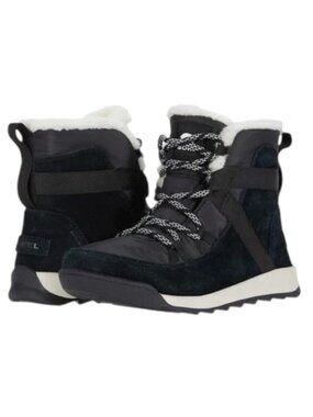 Sorel Whitney II Flurry Waterproof  Boot Suede Insulated Black Size 8
